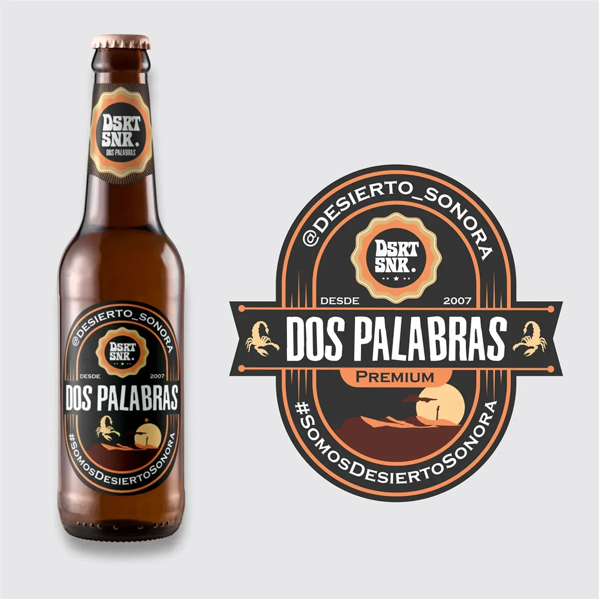 Etiquetas adhesivas troqueladas para botella de cerveza artesanal impresas en Medellín