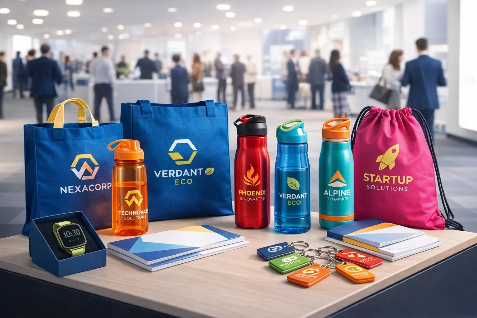 Souvenirs corporativos con logo: bolsas, termos y lapiceros para empresas en Medellín
