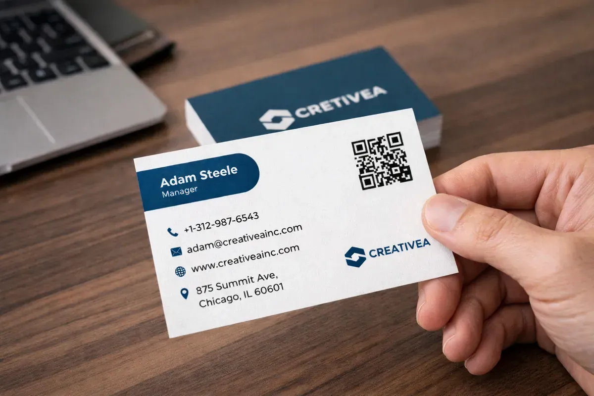 Tarjeta de presentación corporativa impresa a todo color en una imprenta de Medellín